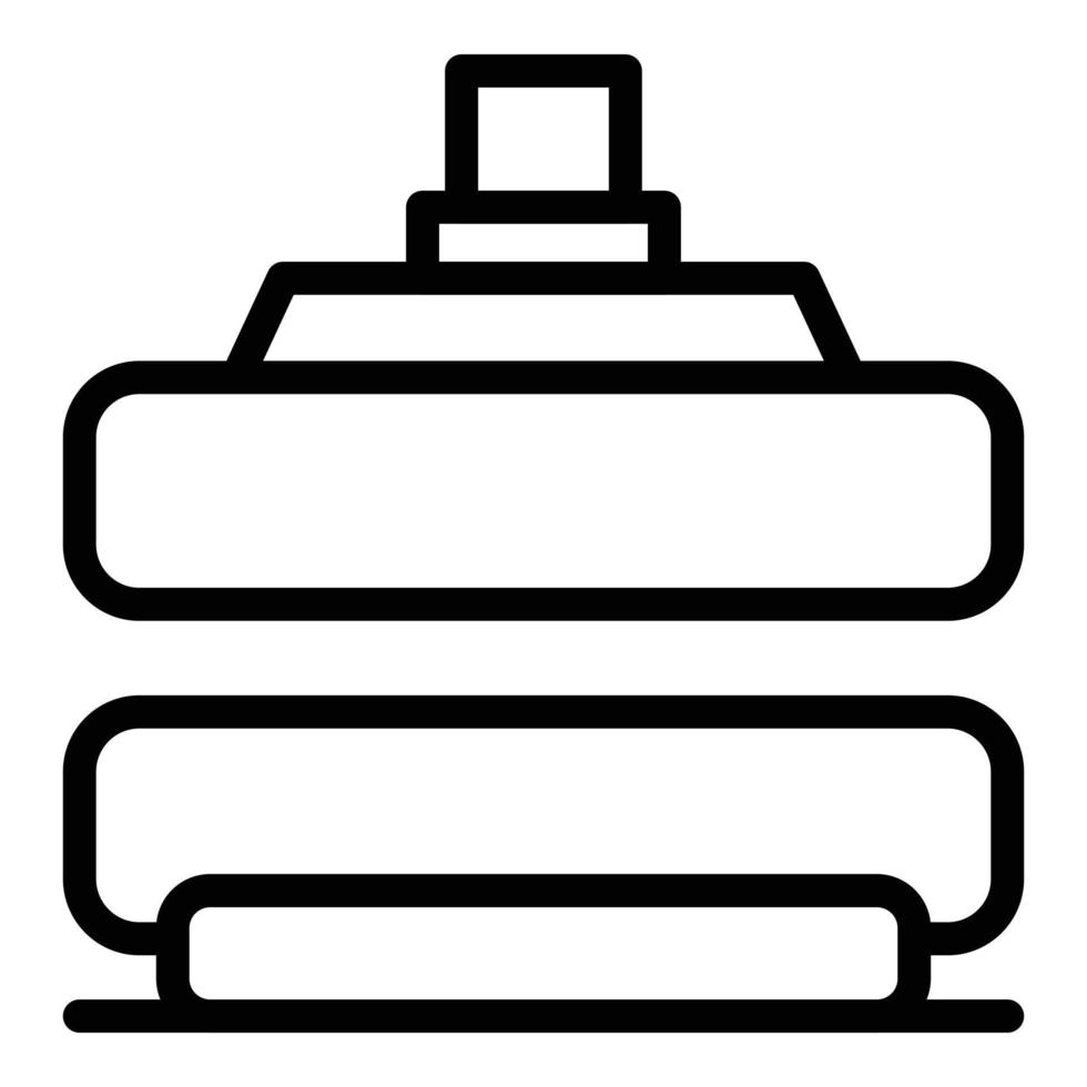 Press machine instrument icon, outline style vector