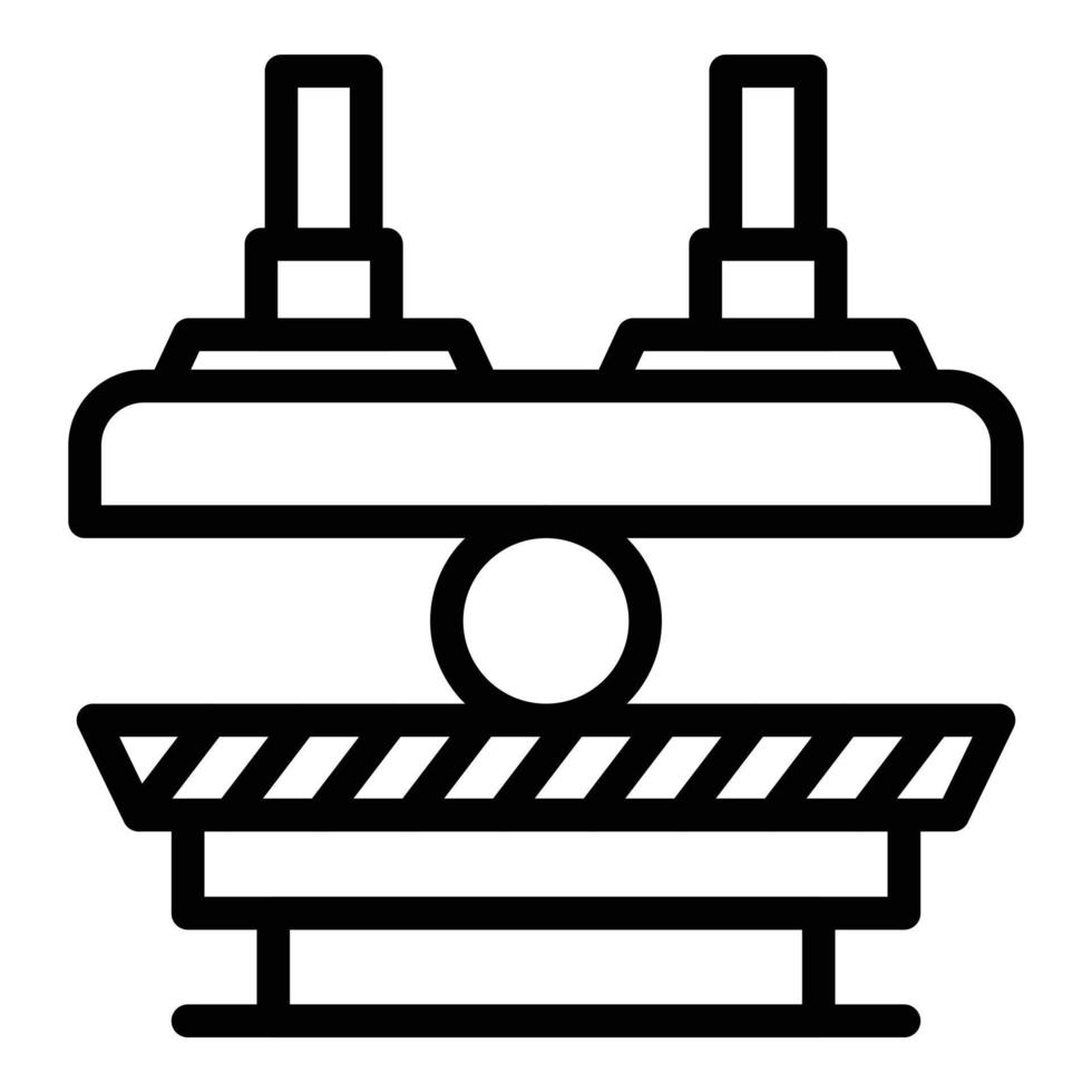 Press machine process icon, outline style vector