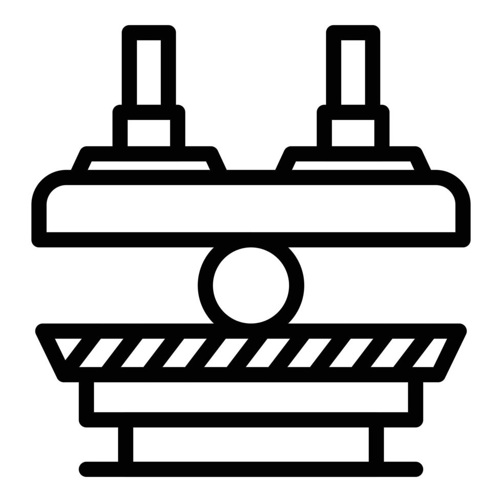 Press machine process icon, outline style vector