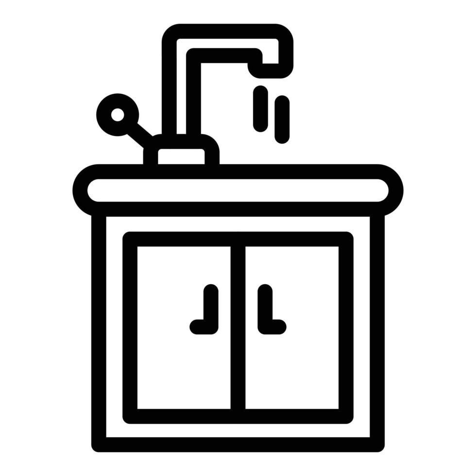 Sink cabinet icon, outline style vector