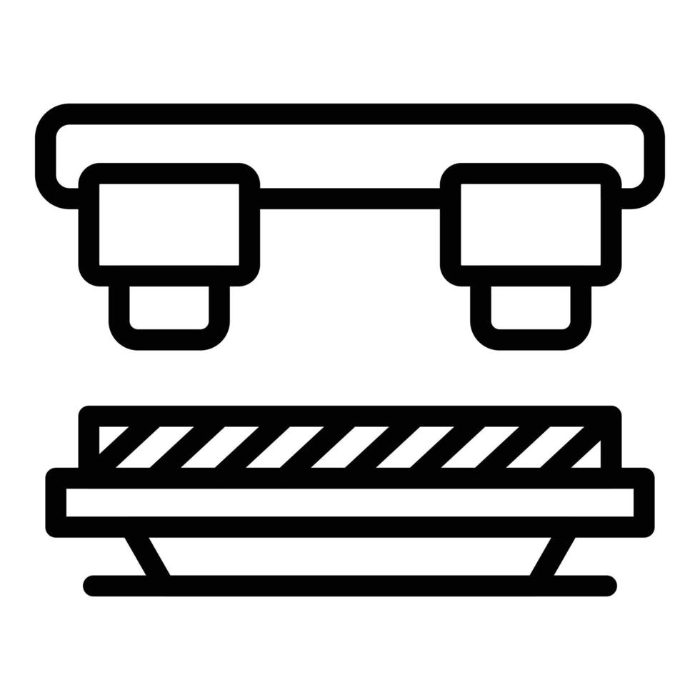 Robotic press machine icon, outline style vector