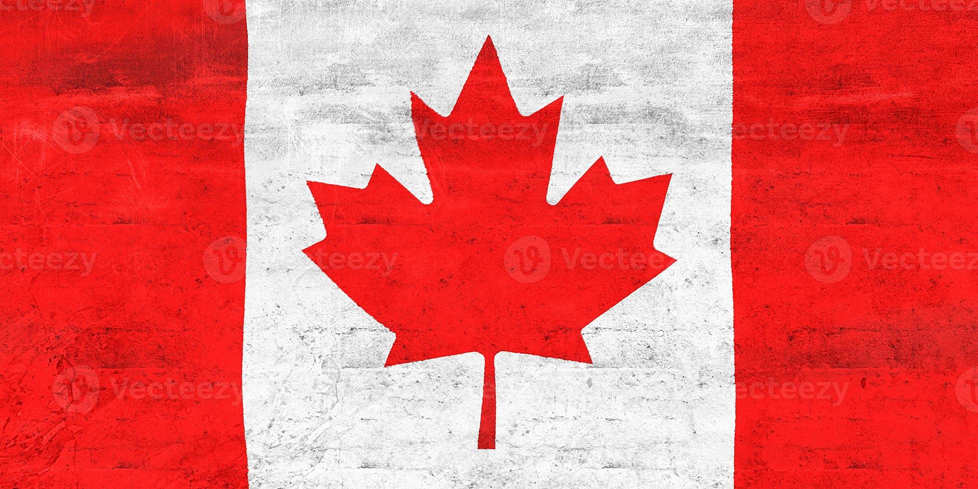 Canada flag - realistic waving fabric flag photo