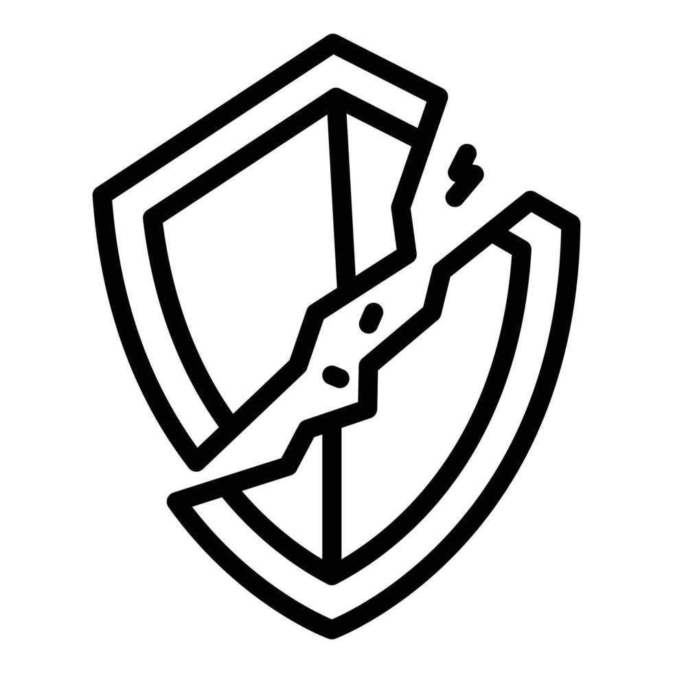 Broken antivirus icon, outline style vector