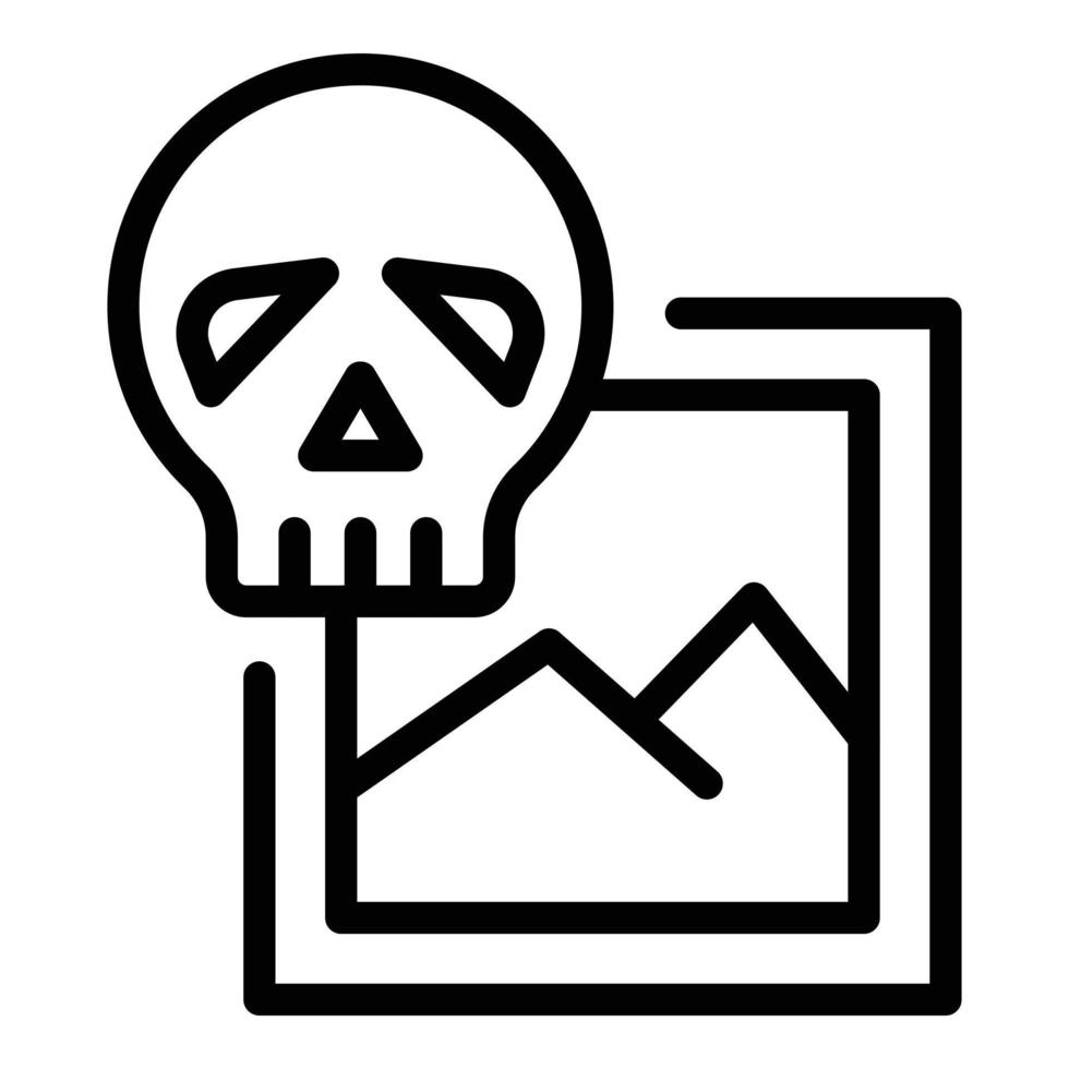 Hacking malware icon, outline style vector