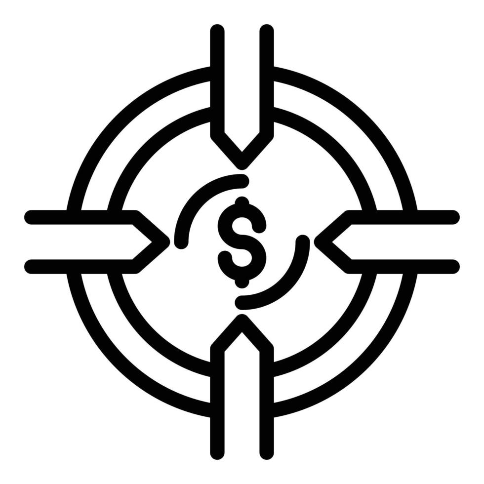 Money malware icon, outline style vector