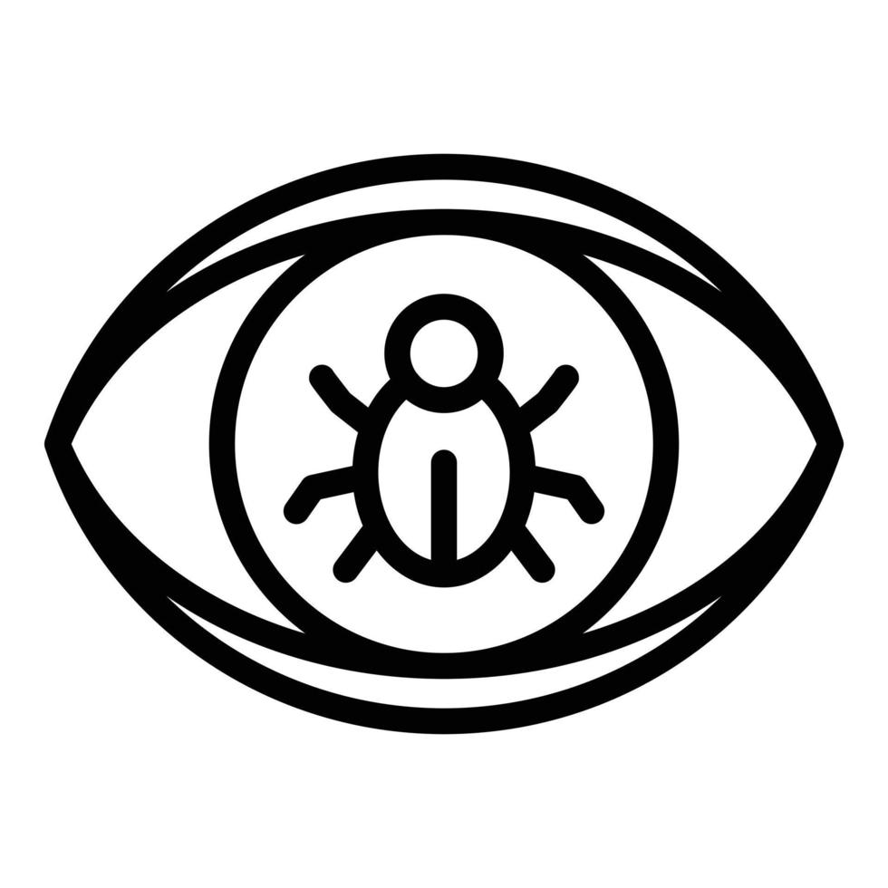 icono de malware ocular, estilo de contorno vector