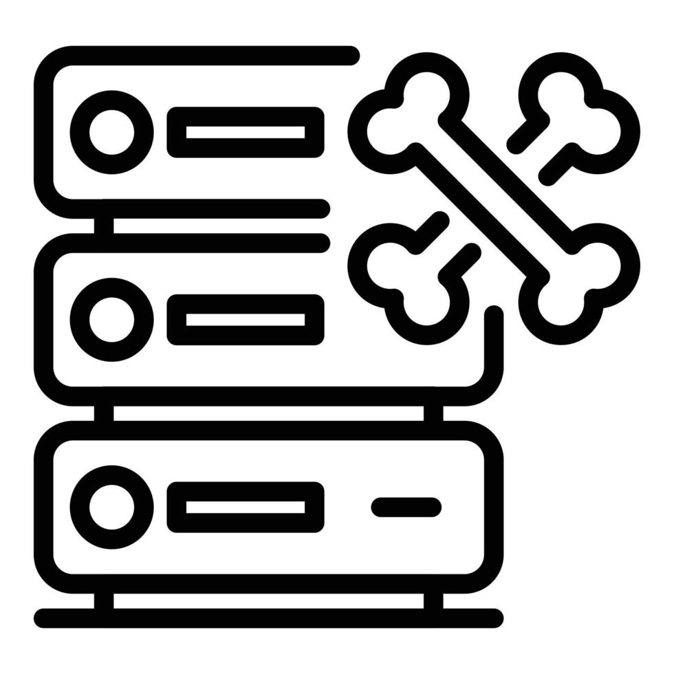 Malware computer icon, outline style vector