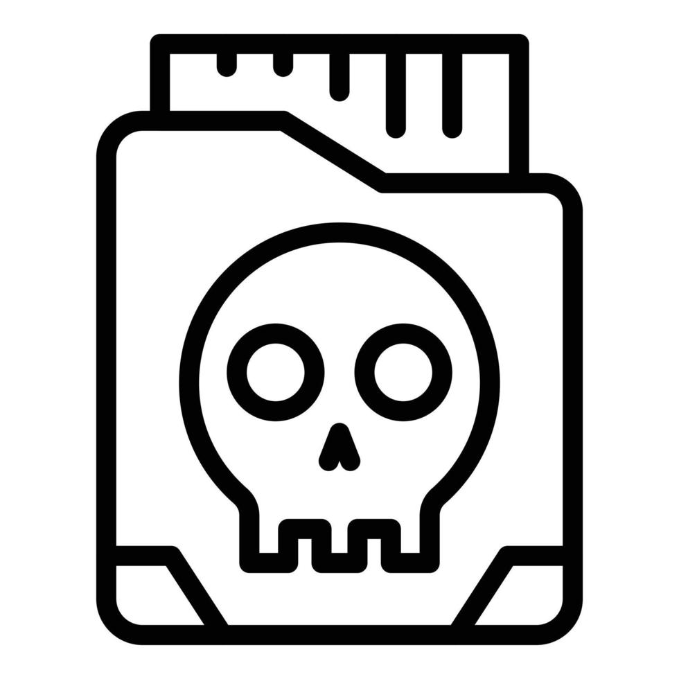 Malware folder icon, outline style vector