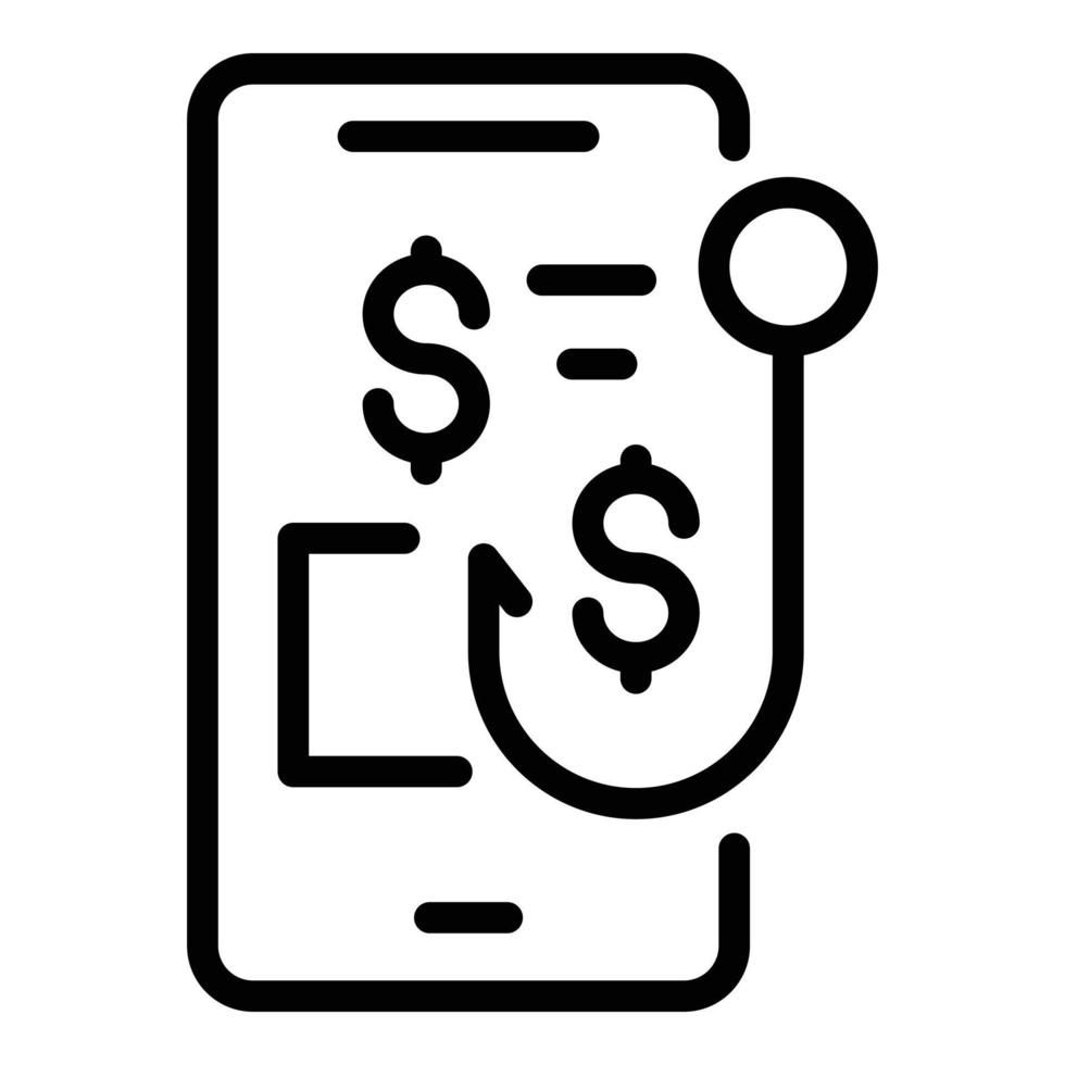 Phone malware icon, outline style vector