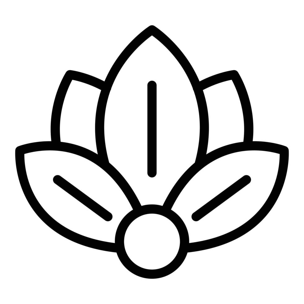 icono de loto espiritual, estilo de contorno vector