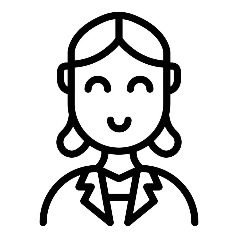 Crew female icon, outline style vector