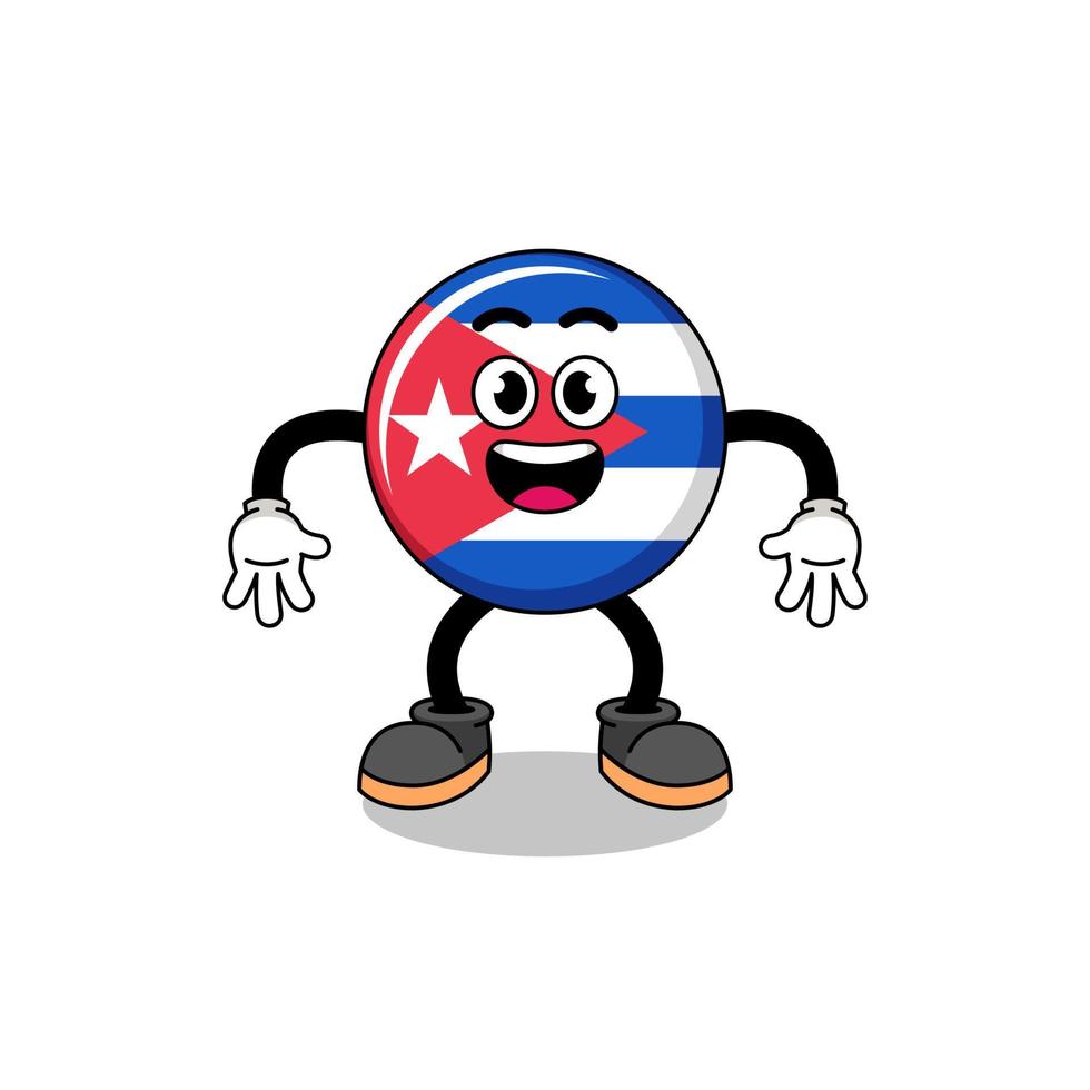 cuba flag cartoon with surprised gesture vector