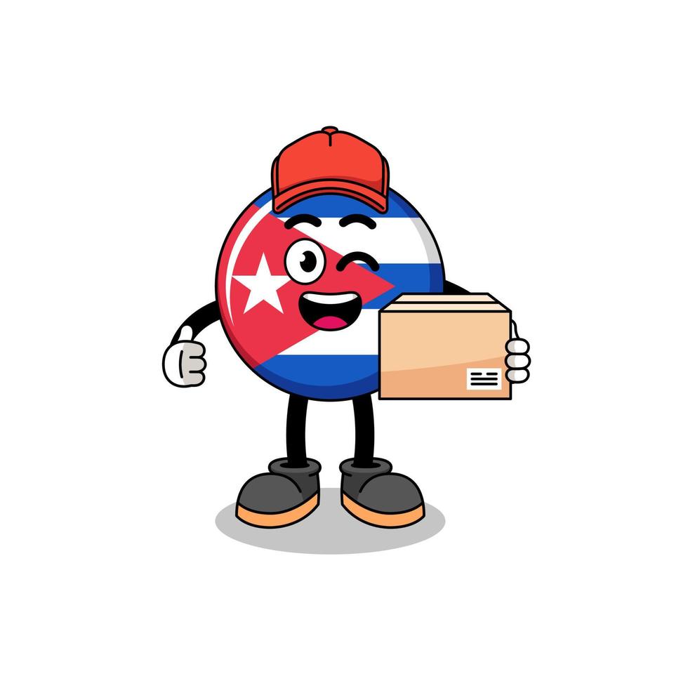 cuba flag mascot cartoon as an courier vector