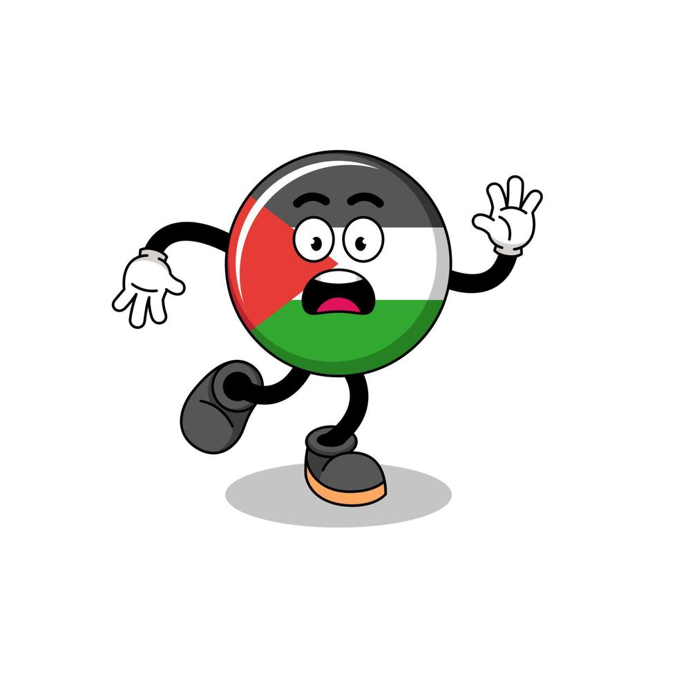 deslizando la ilustración de la mascota de la bandera de palestina vector