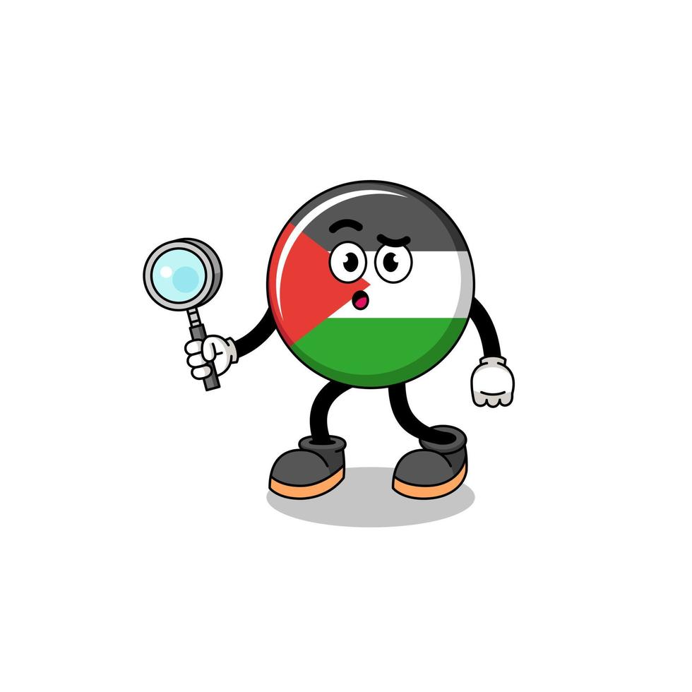 Mascot of palestine flag searching vector