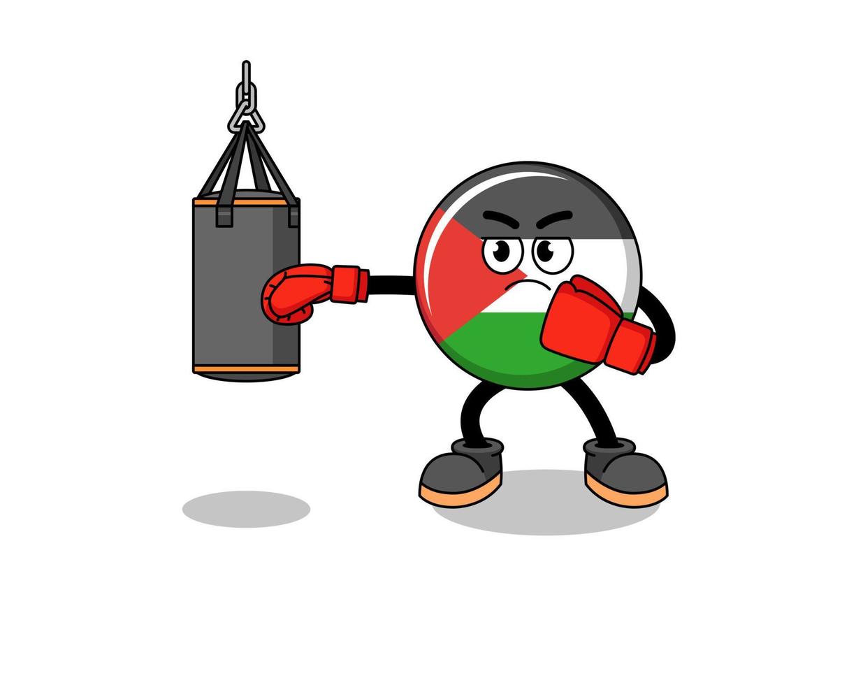 ilustración, de, bandera palestina, boxeador vector