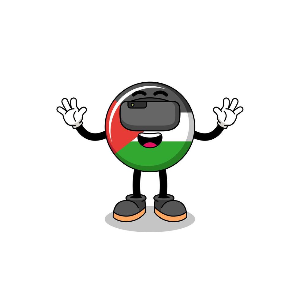 Illustration of palestine flag with a vr headset vector