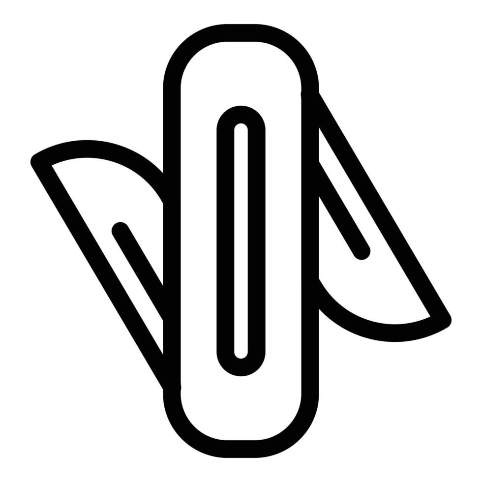 icono de cuchillo pequeño multiherramienta, estilo de esquema vector