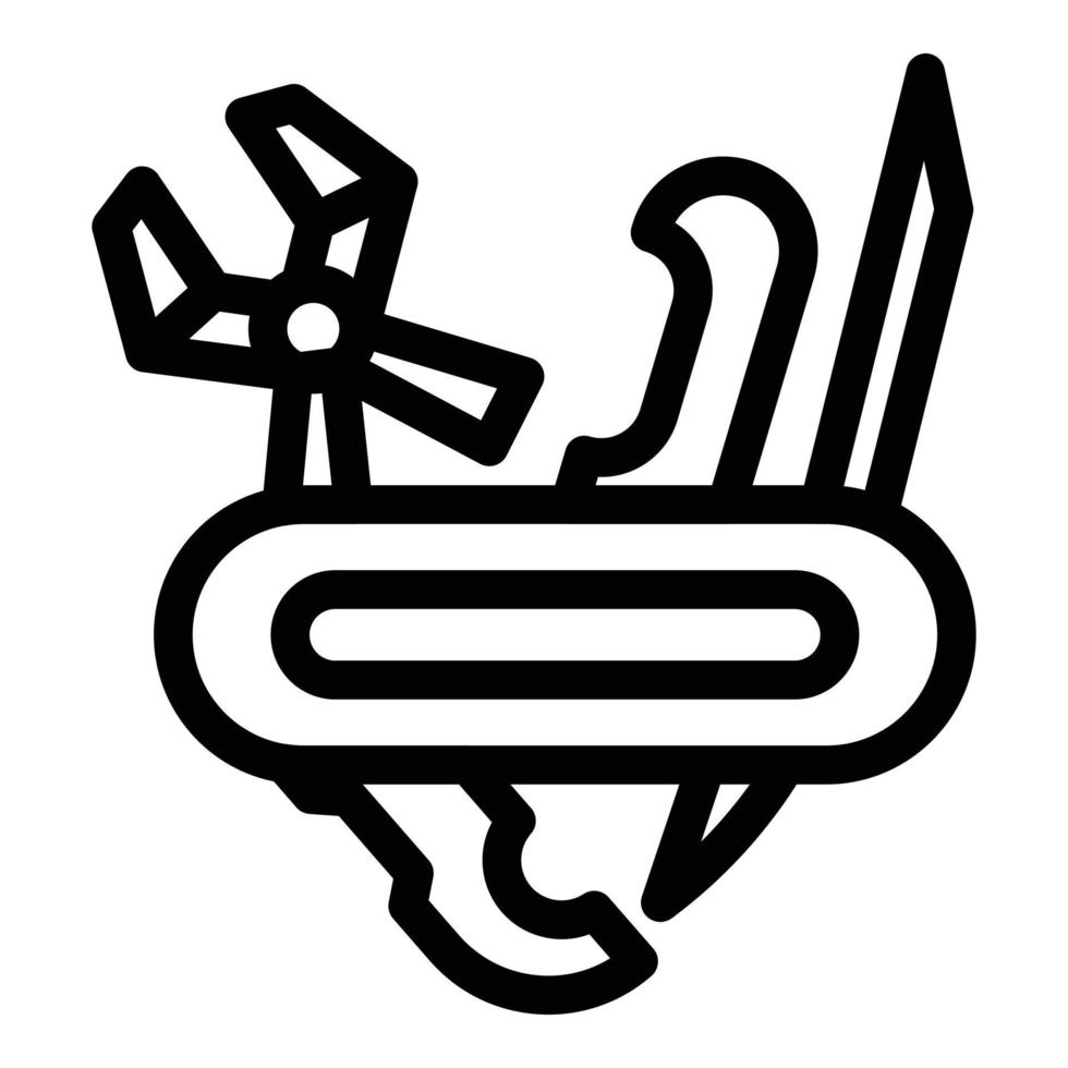 Multitool metal icon, outline style vector