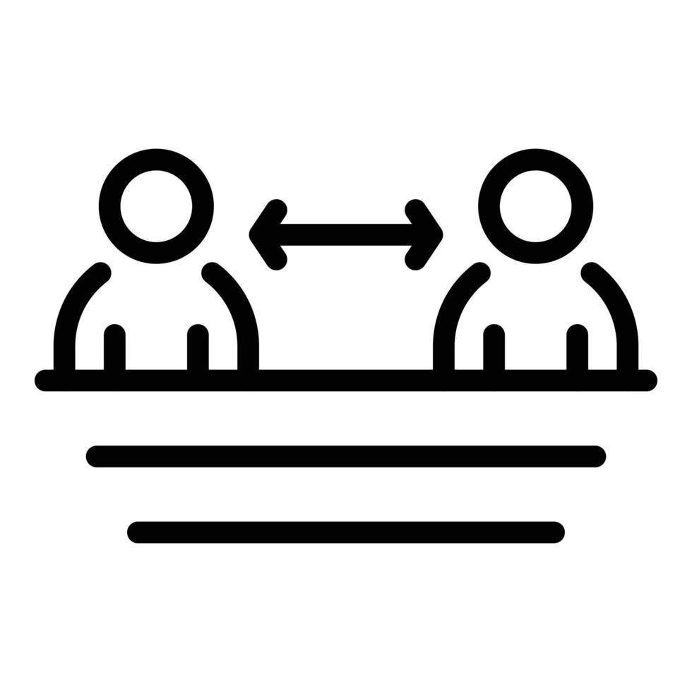 Keep safe distance icon, outline style vector
