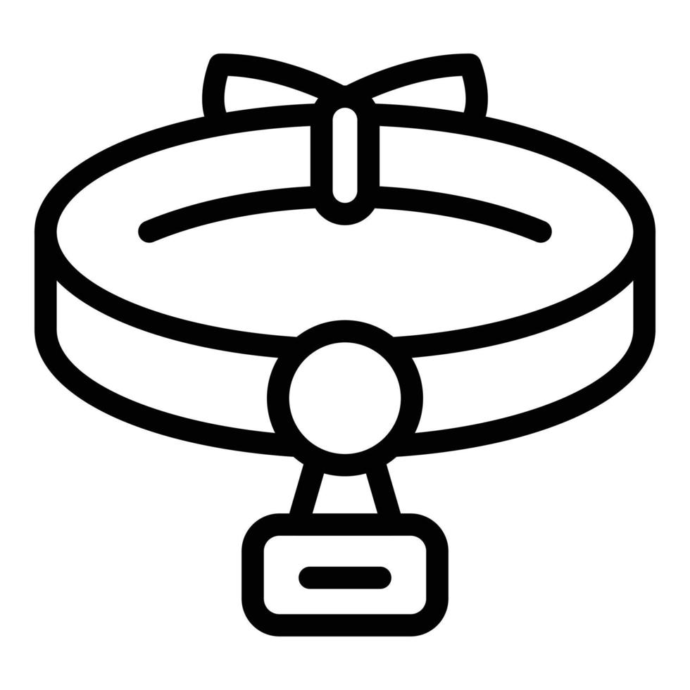 Dog collar icon, outline style vector