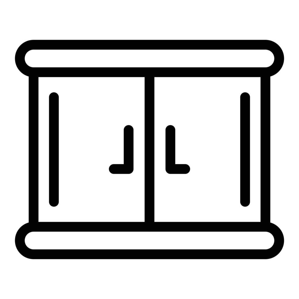 Wood kitchen cabinet icon, outline style vector