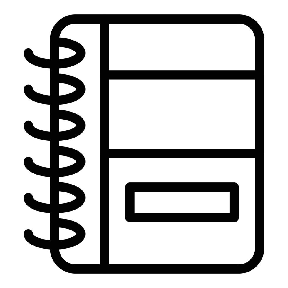 icono de cuaderno de contacto, estilo de esquema vector
