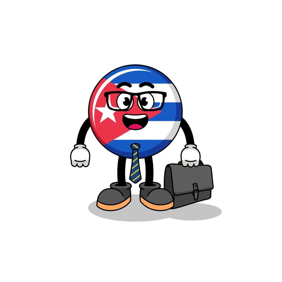 cuba flag mascot as a businessman vector