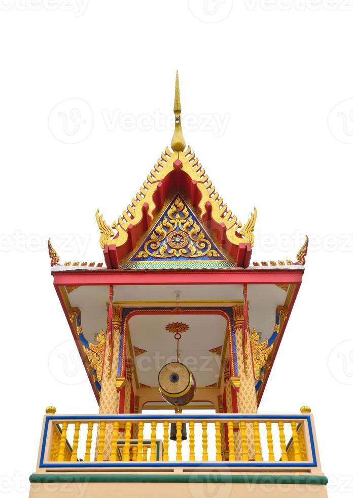 Campanile of thai temple isolated on white photo