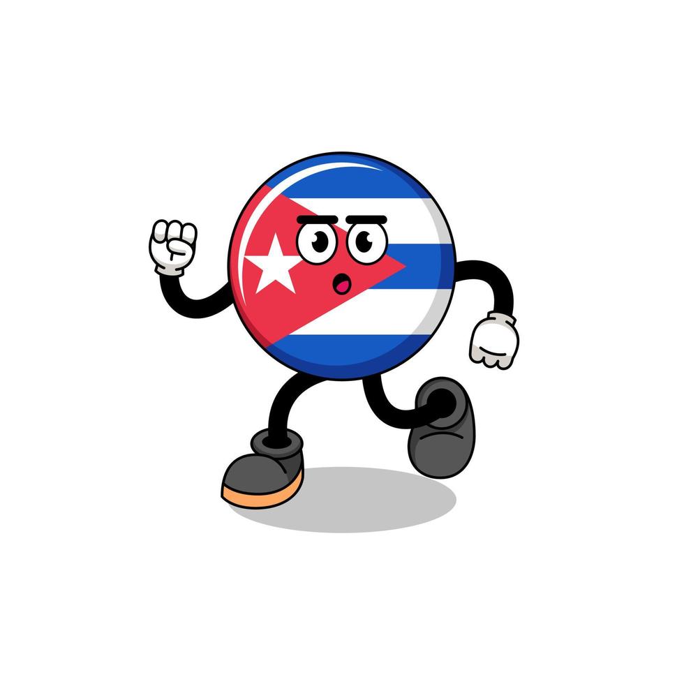 running cuba flag mascot illustration vector