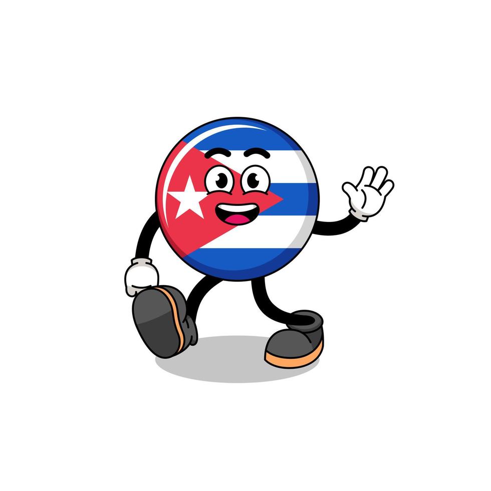 cuba flag cartoon walking vector