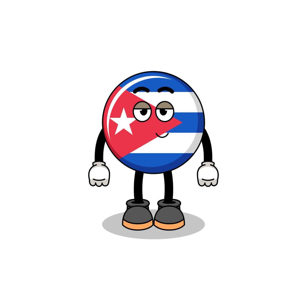 cuba flag cartoon couple with shy pose vector