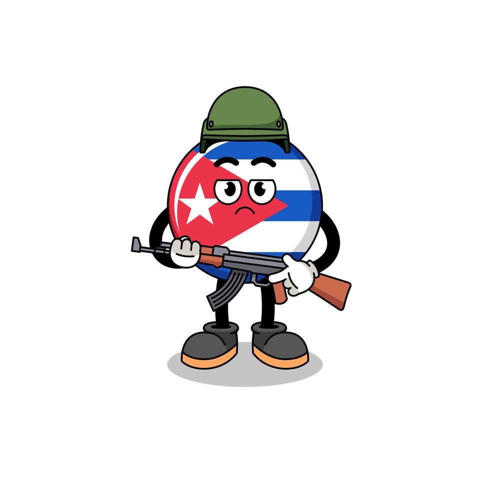 Cartoon of cuba flag soldier vector
