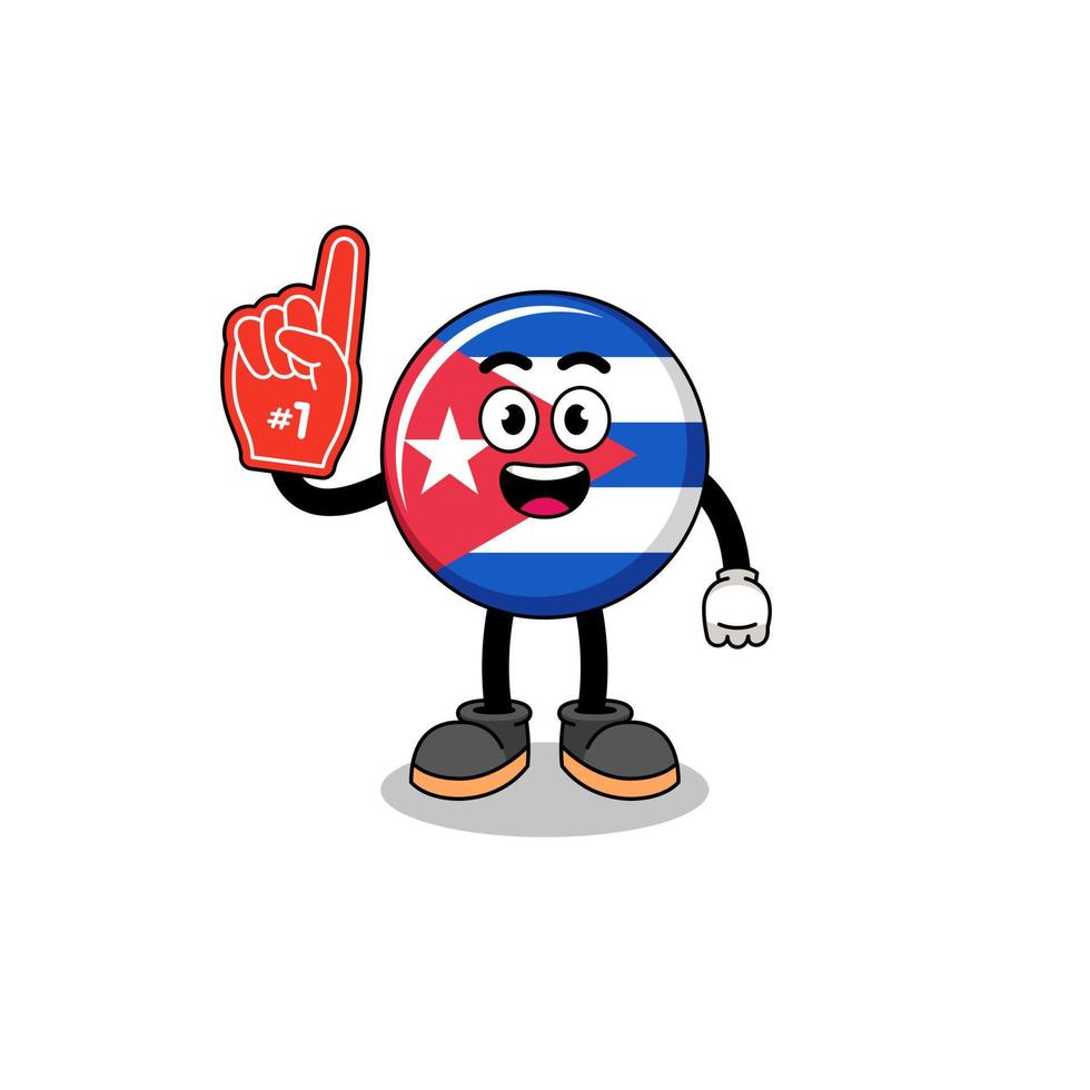 Cartoon mascot of cuba flag number 1 fans vector