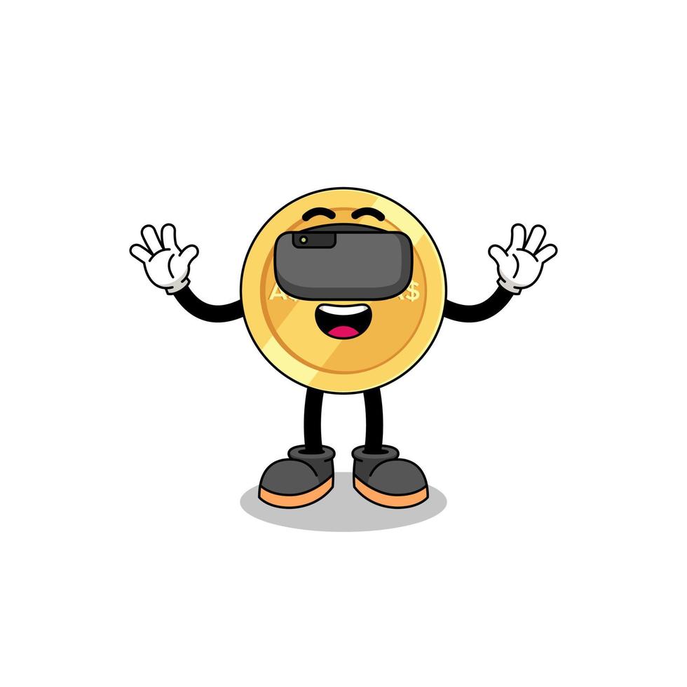 Illustration of australian dollar with a vr headset vector