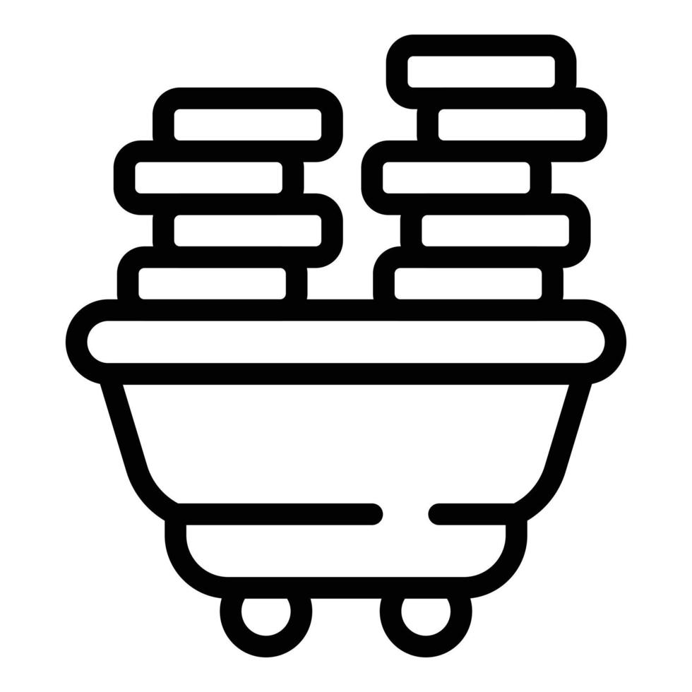 Blockchain mine cart icon, outline style vector