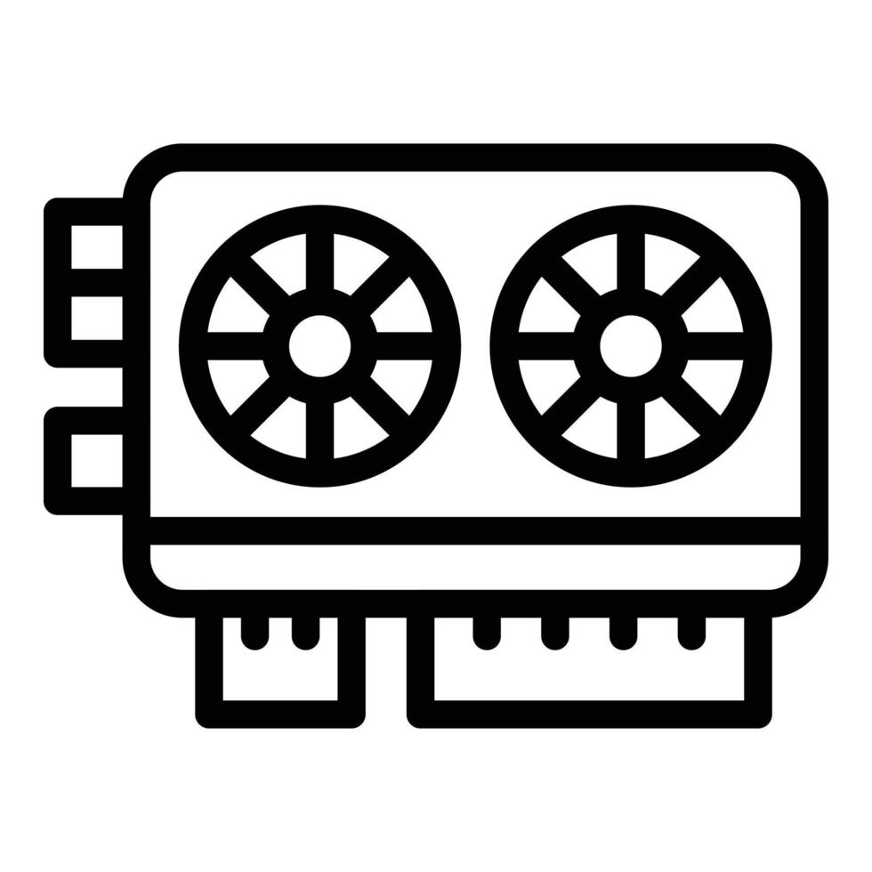 Blockchain video card icon, outline style vector