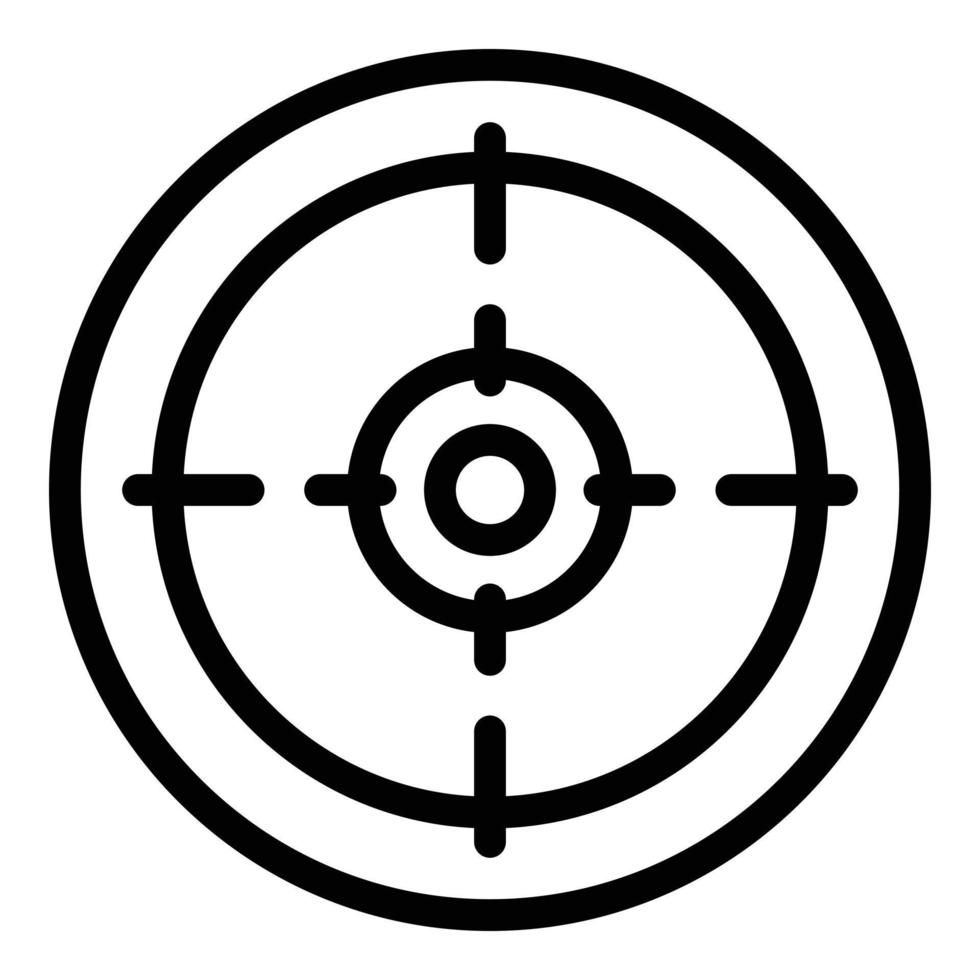 icono de vista de alcance óptico, estilo de esquema vector