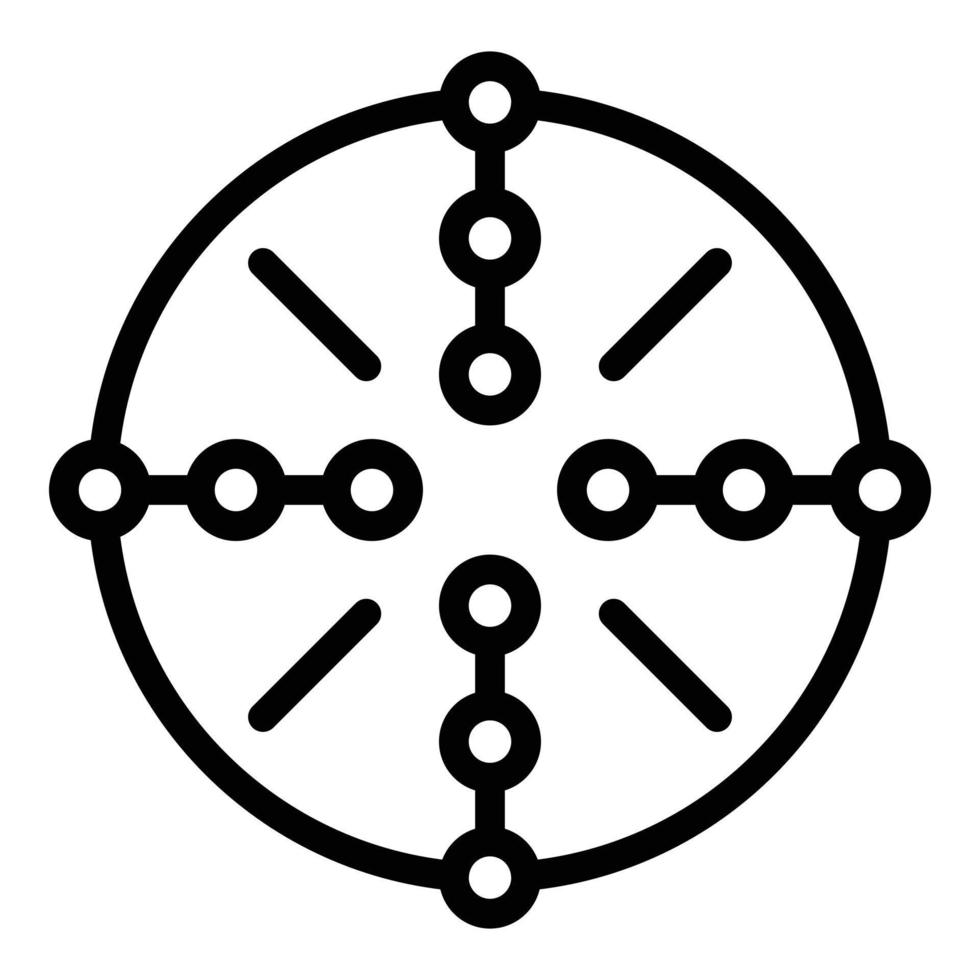 Center scope sight icon, outline style vector