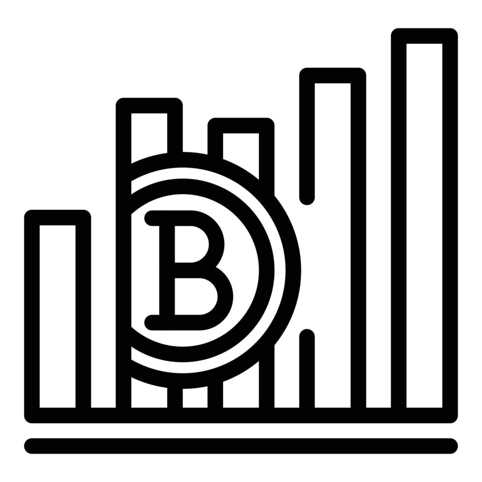 Blockchain graph chart icon, outline style vector