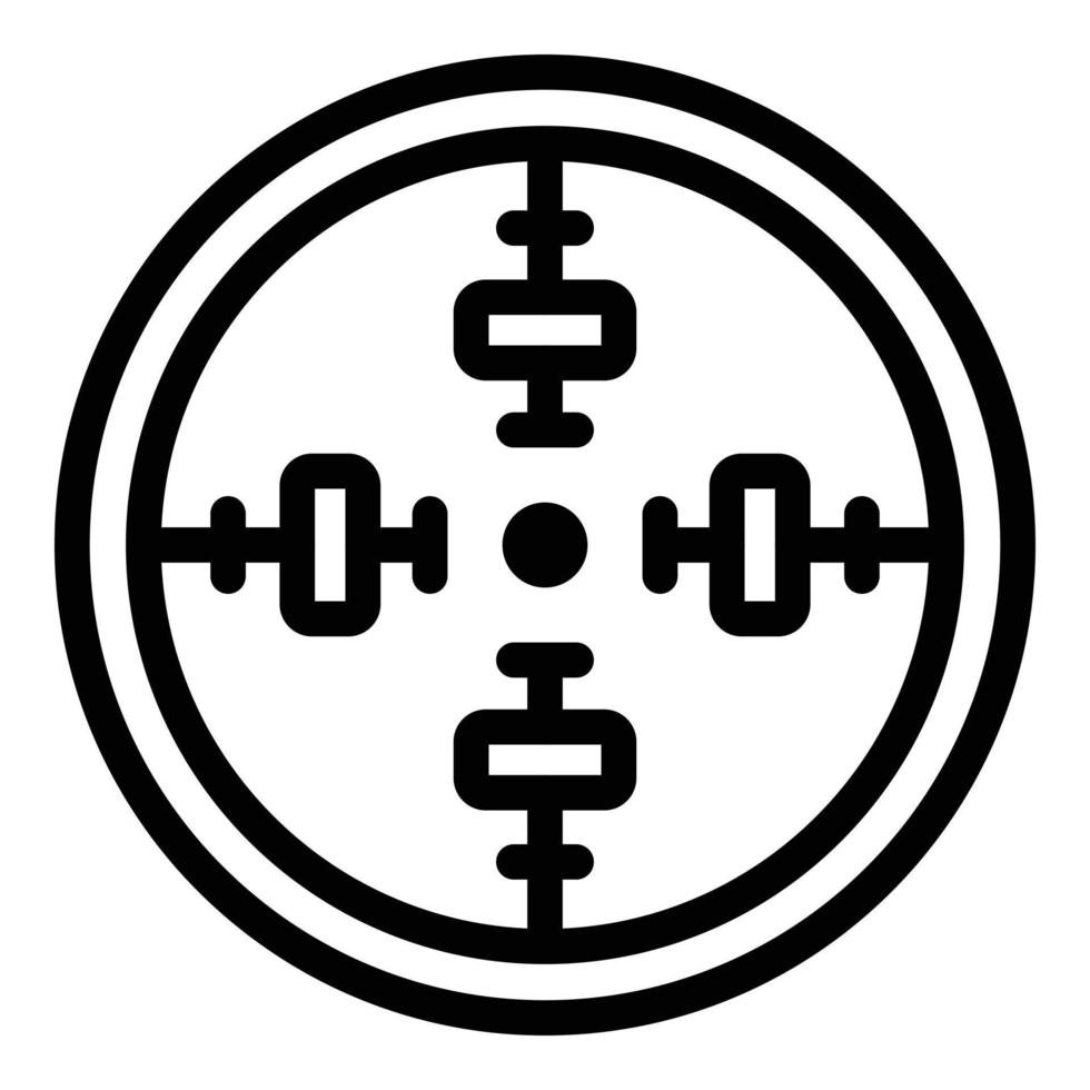 Rifle scope icon, outline style vector