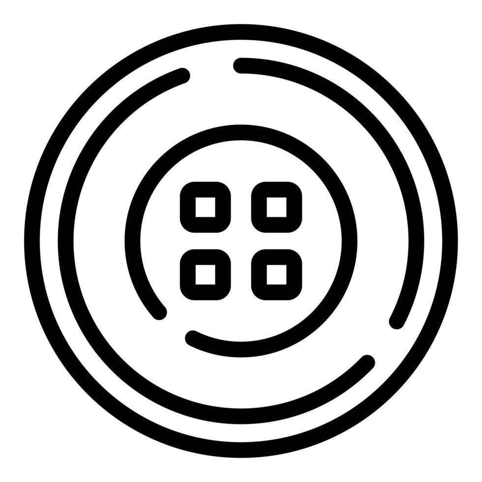 Knitting button icon, outline style vector