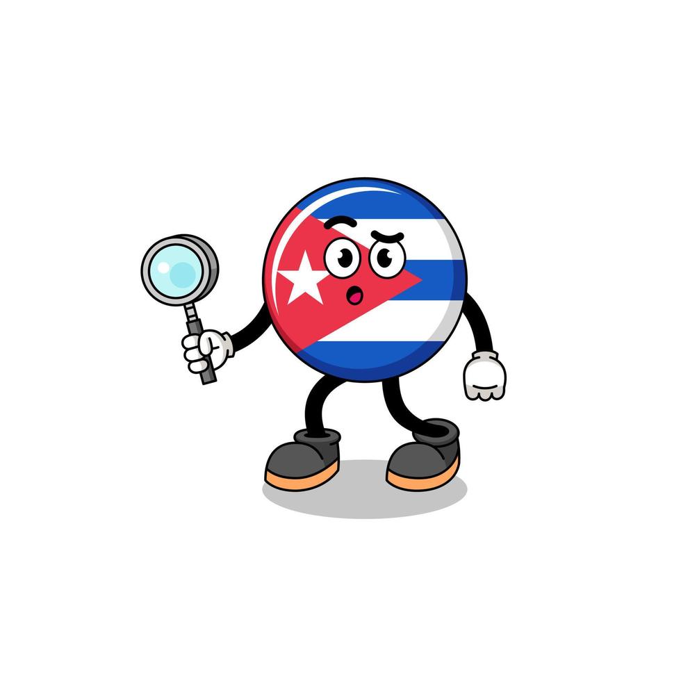 Mascot of cuba flag searching vector