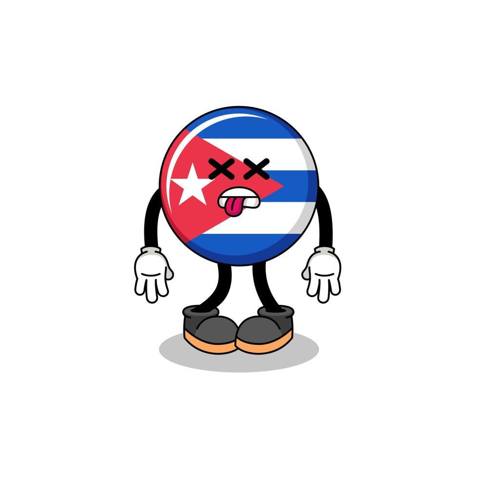 cuba flag mascot illustration is dead vector