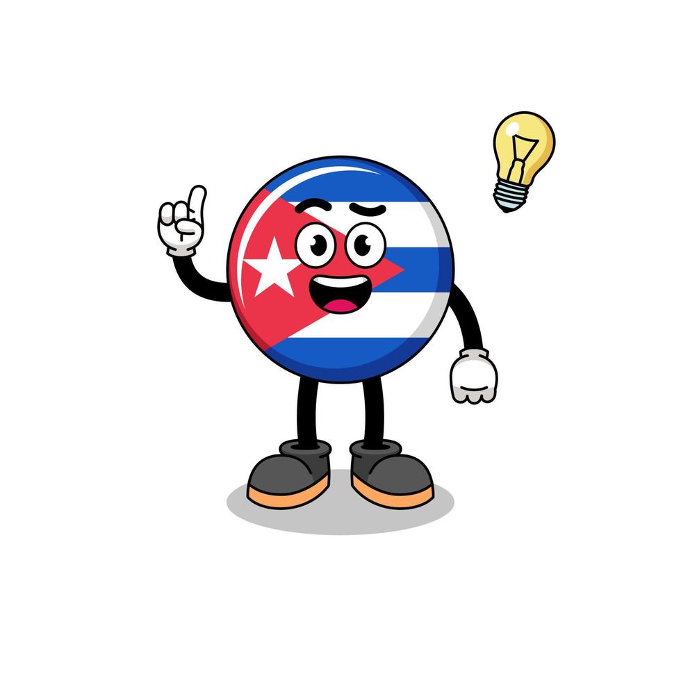 cuba flag cartoon with get an idea pose vector