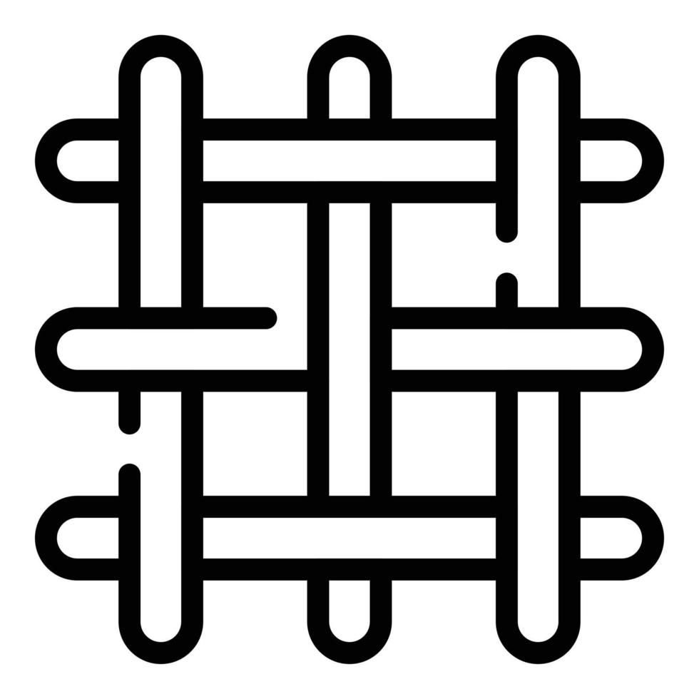 icono de red de tejer, estilo de esquema vector