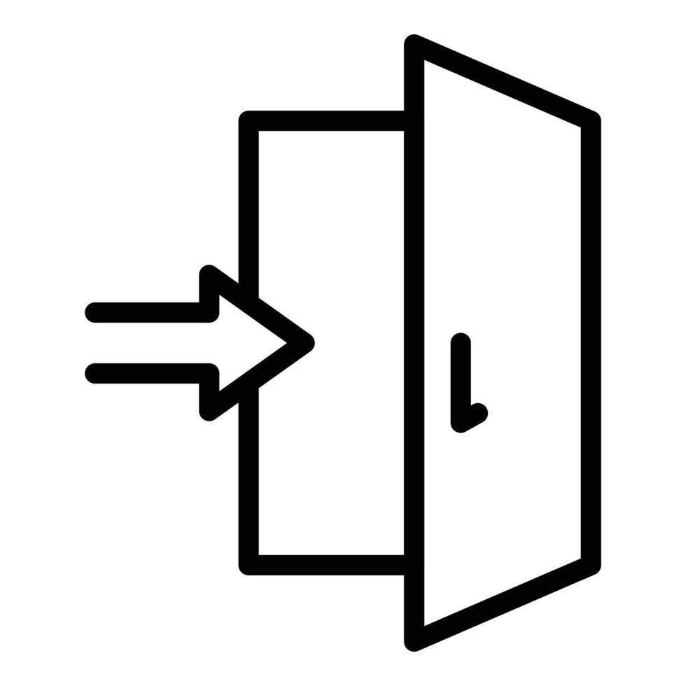 Enter door interface icon, outline style vector