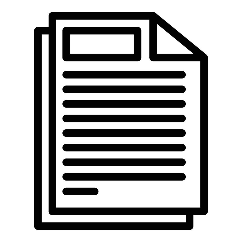 Documents interface icon, outline style vector