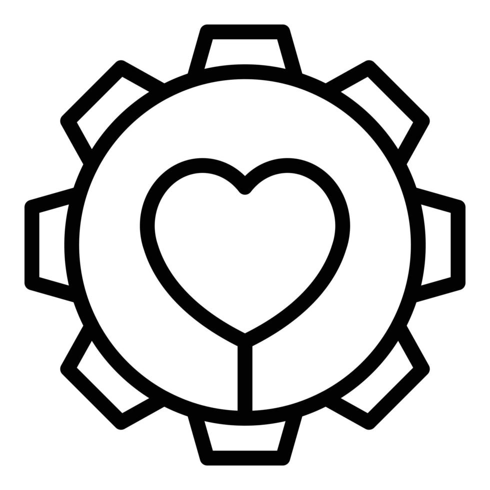 Gear like interface icon, outline style vector