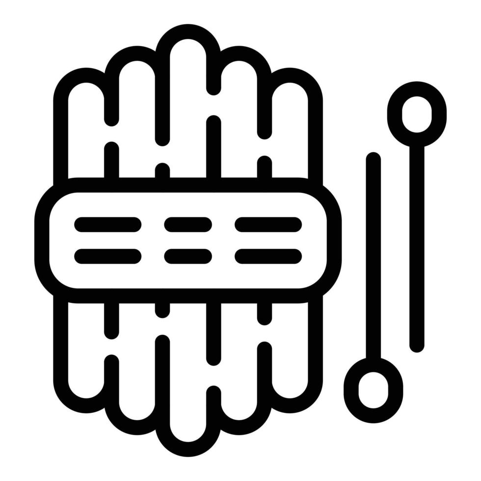 Knitting element icon, outline style vector